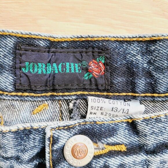 Vintage Jordache Mom Jeans‎ Blue Acid Wash Rose Embroidered High-Rise Denim - Picture 4 of 10